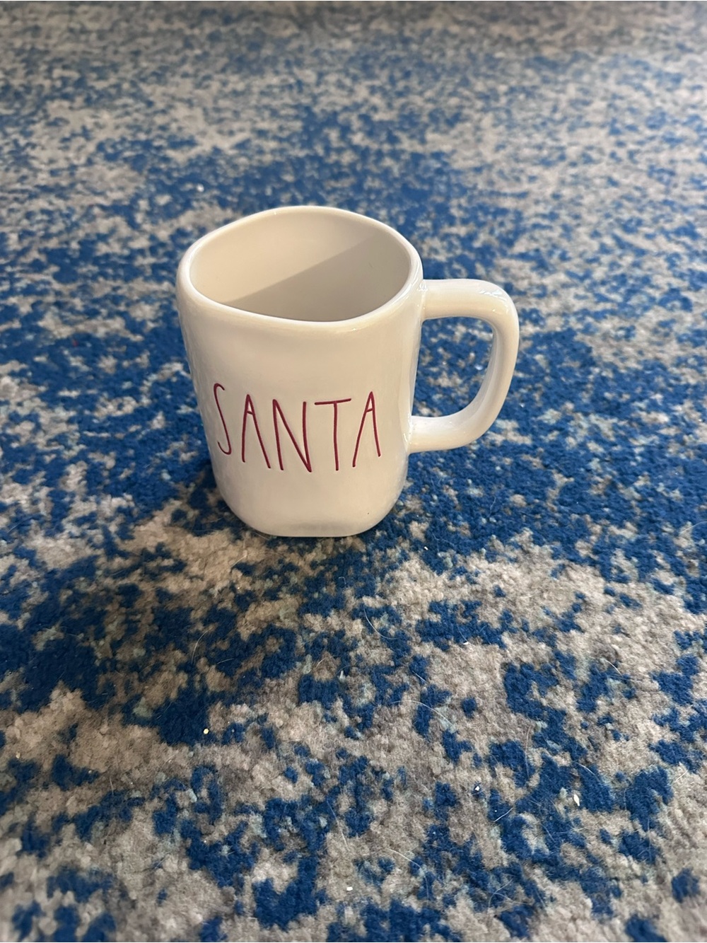 White Santa Ceramic Mug - Holiday Coffee Cup Rae Dunn